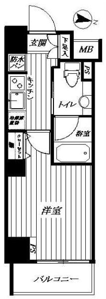 パークウェル東大前 401号室 間取り図