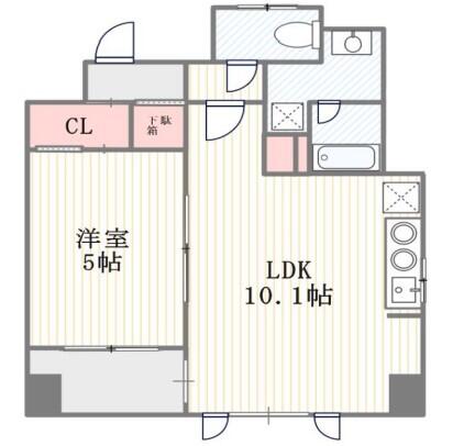 ベルジェンド文京千駄木グレイス 10F号室 間取り図