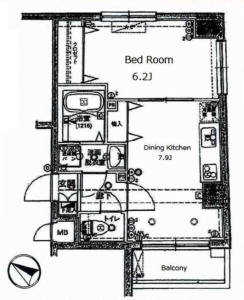 VIDA文京関口 308号室 間取り図