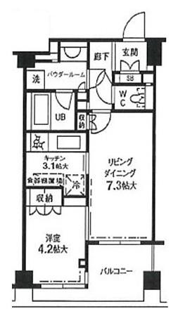 ハピネ文京根津 502号室 間取り図