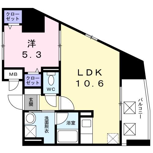 グランドルチェ白山 401号室 間取り図