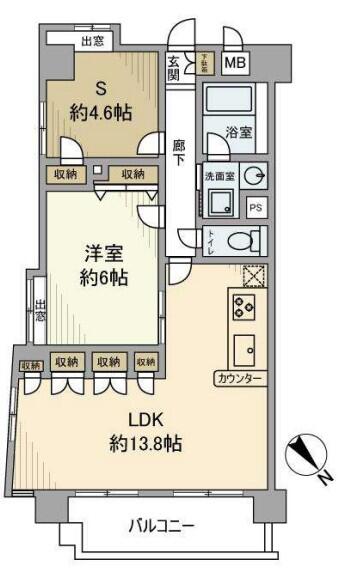 クレド小日向 502号室 間取り図