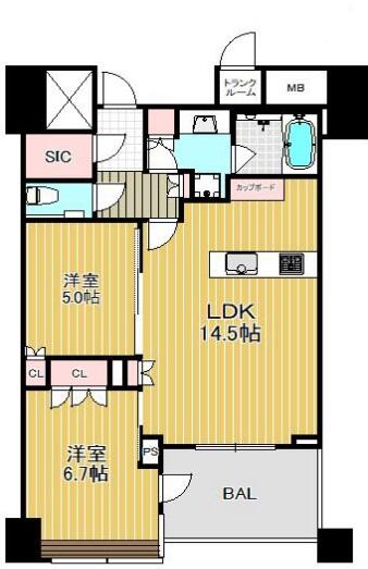 パークコート文京小石川　ザ　タワー 3108号室 間取り図