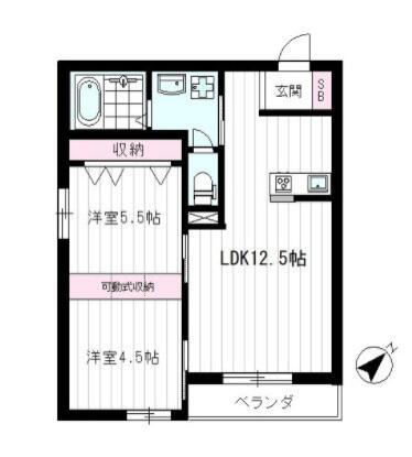 コリーヌミキ 102号室 間取り図