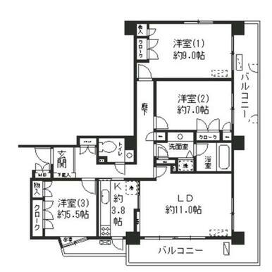 フラット曙町’89 303号室 間取り図