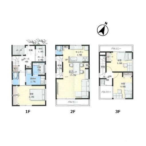 千駄木5丁目戸建て間取り図