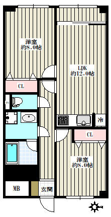 湯島ハイタウン　B棟間取り図