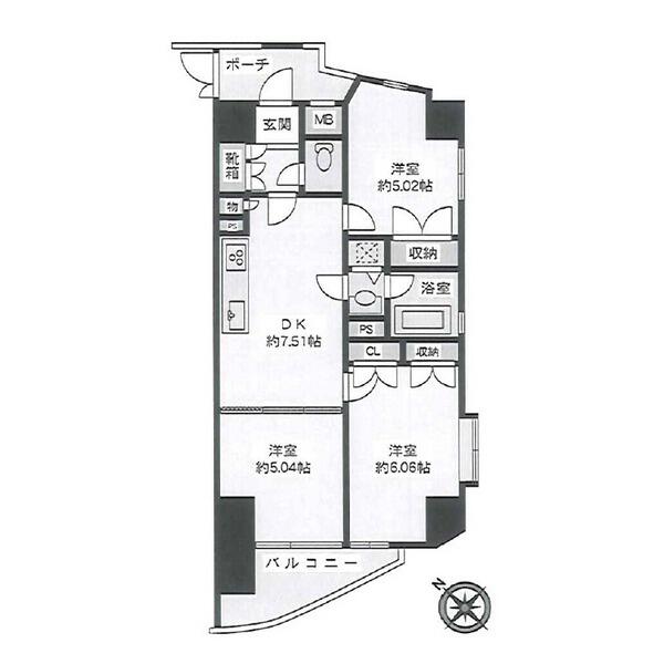 ジェイパーク東大前タワーウェスト間取り図