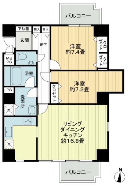 グランドシティ白山間取り図