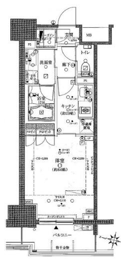 クレヴィア本郷 604号室 間取り図