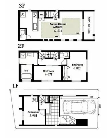 千駄木二丁目戸建間取り図