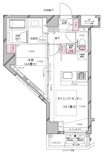 文京春日プラッツ間取り図