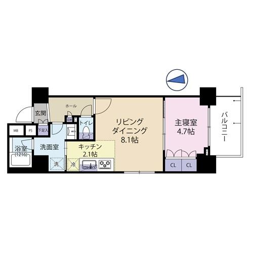 ガリシアグランデ江戸川橋 201号室 間取り図