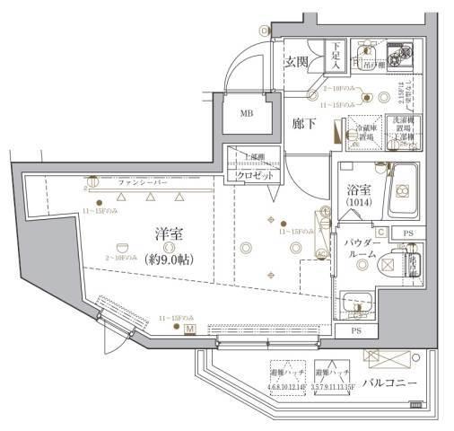 クレイシア文京春日 303号室 間取り図