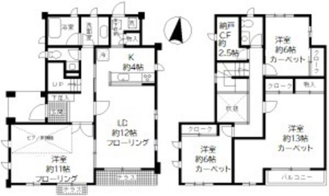 クレール白山　1号棟間取り図