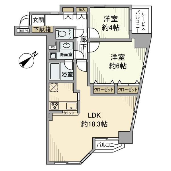 カテリーナ文京千駄木 603号室 間取り図