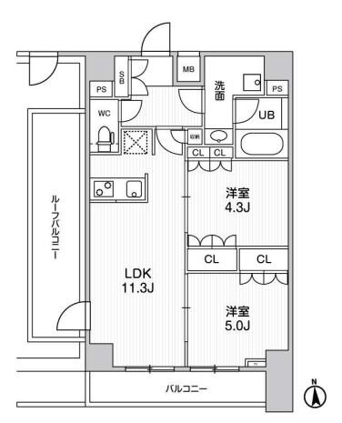 ALTERNA神楽坂II 702号室 間取り図