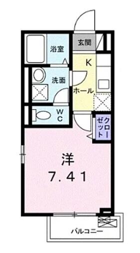 グリシーヌ 203号室 間取り図