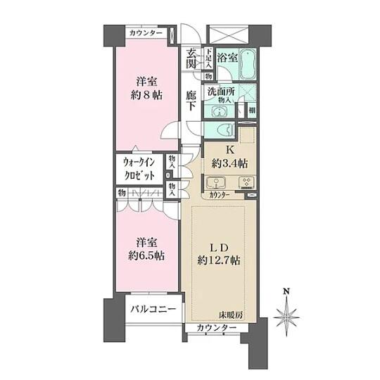 本郷真砂パークハウス弐番館 602号室 間取り図