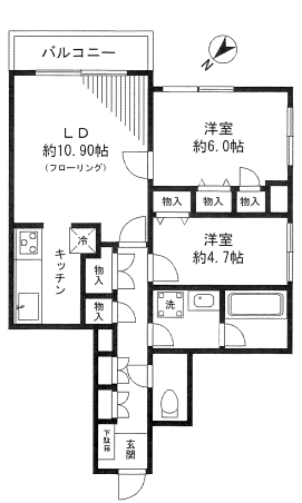 マインハイム本郷 102号室 間取り図