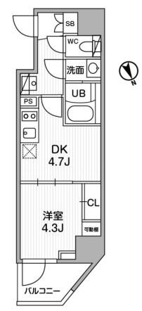 SYFORME江戸川橋（シーフォルム江戸川橋） 402号室 間取り図