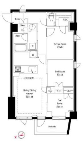 343レジデンス後楽園（オープンレジデンシア） 401号室 間取り図