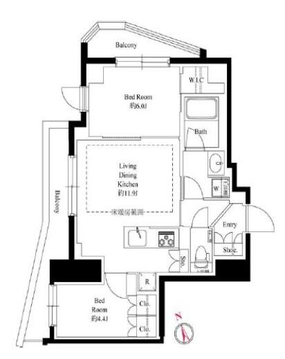 343レジデンス後楽園（オープンレジデンシア） 503号室 間取り図