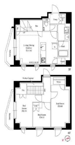 343レジデンス後楽園（オープンレジデンシア） 602号室 間取り図