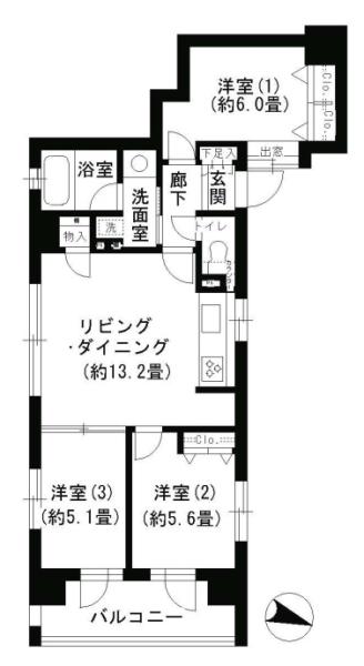 クリオ文京小石川 505号室 間取り図