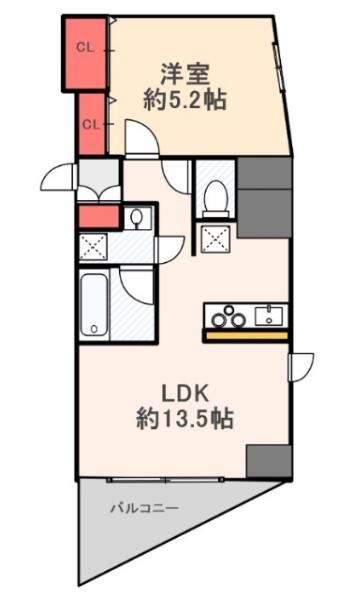 AXAS文京本駒込 7F号室 間取り図