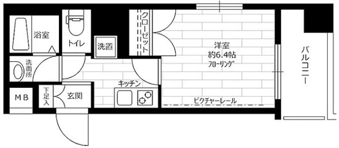 ステージファーストお茶の水女子大前 1203号室 間取り図