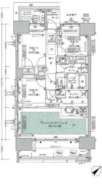 シティハウス文京千石駅前 1401号室 間取り図