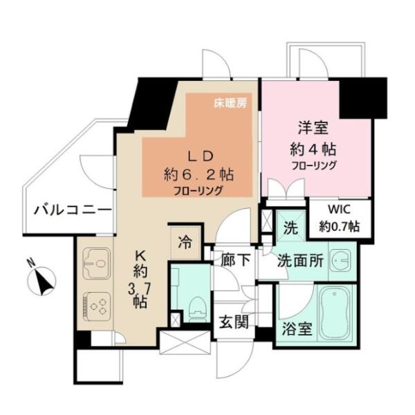 シャリエ御茶ノ水 704号室 間取り図