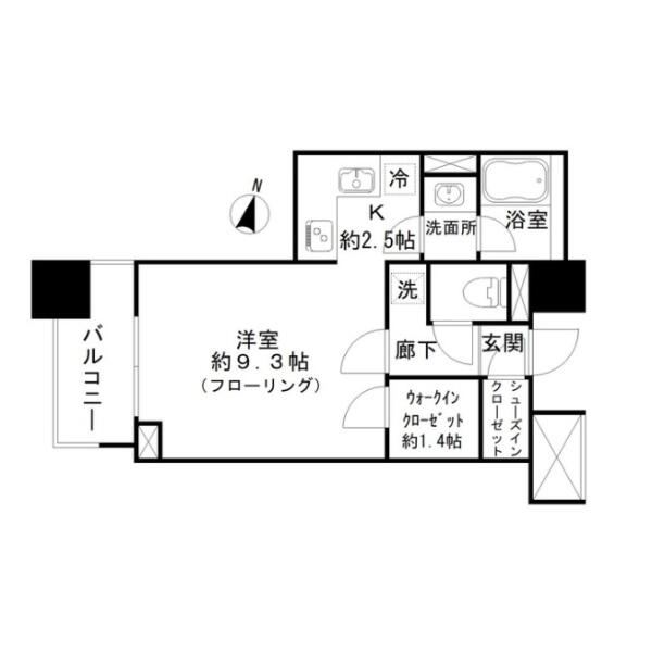 アトラス白山 802号室 間取り図