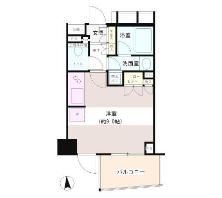 ドルフ後楽園ステーションフロント 303号室 間取り図