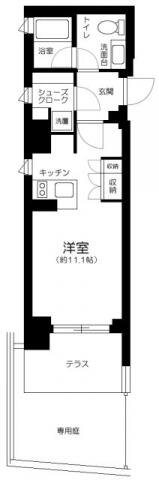 カーサスプレンディッド小石川 101号室 間取り図