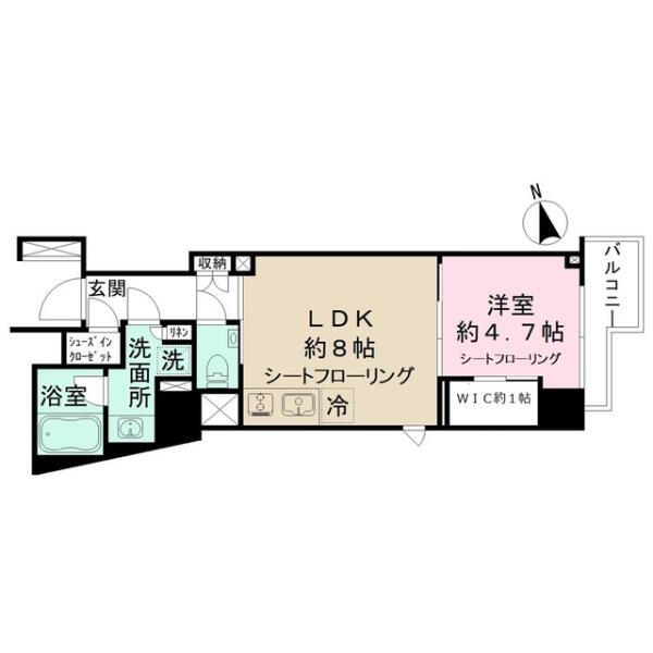 ザ・パークワンズ山吹神楽坂 507号室 間取り図