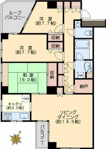 ヒルサイド白山 401号室 間取り図