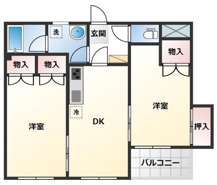 マインハイム根津 302号室 間取り図