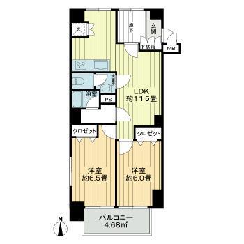 ドミール千駄木 801号室 間取り図