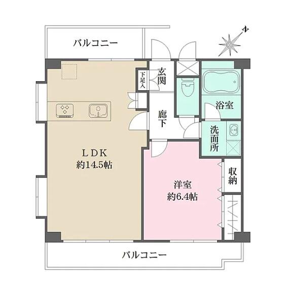 グランデール白山 402号室 間取り図