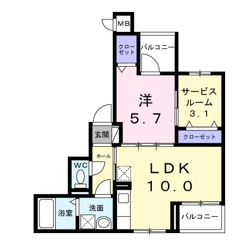 ロンセブン 201号室 間取り図