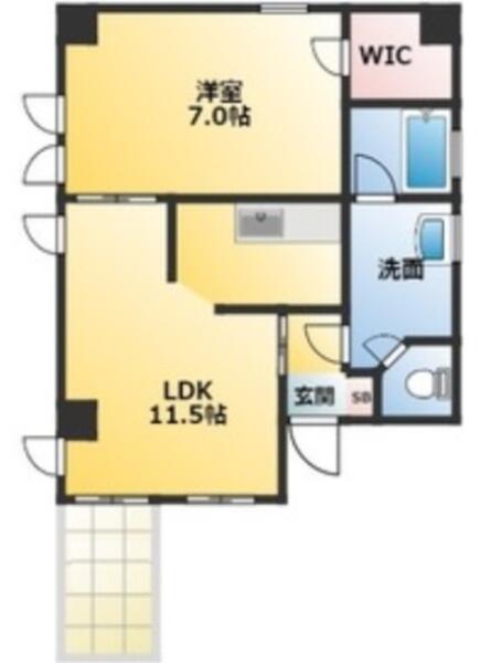 コンフォート白稜 402号室 間取り図