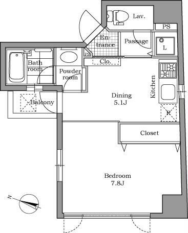 レジディア文京千石 1103号室 間取り図