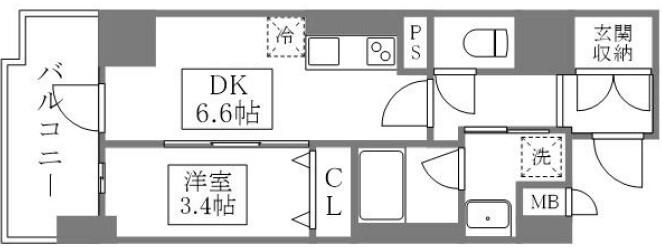 ピグナ文京千石 804号室 間取り図