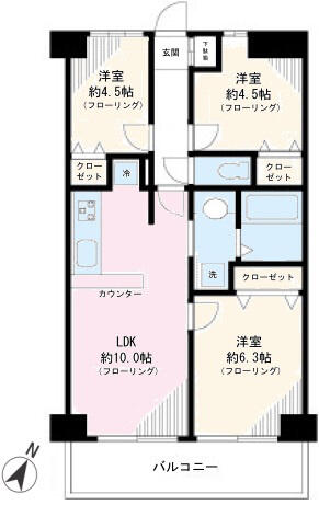 WEST WOOD MANSION 202号室 間取り図