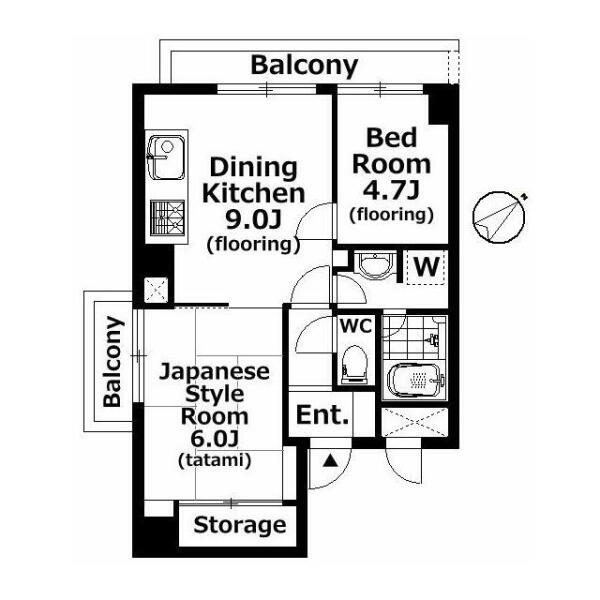 朝日根津八重垣マンション 801号室 間取り図