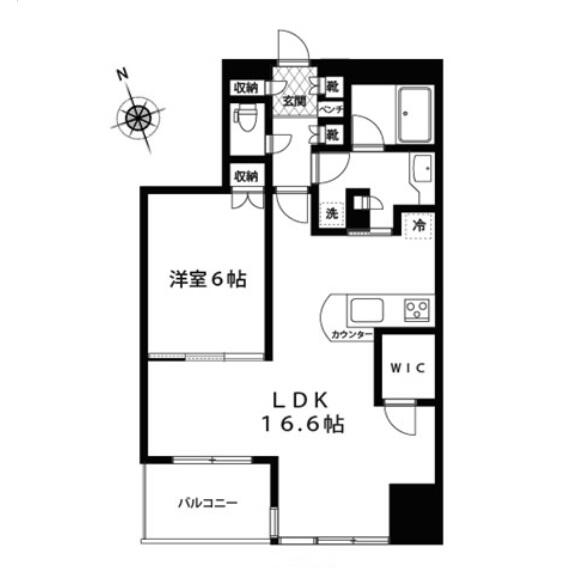 根津シティタワー 802号室 間取り図