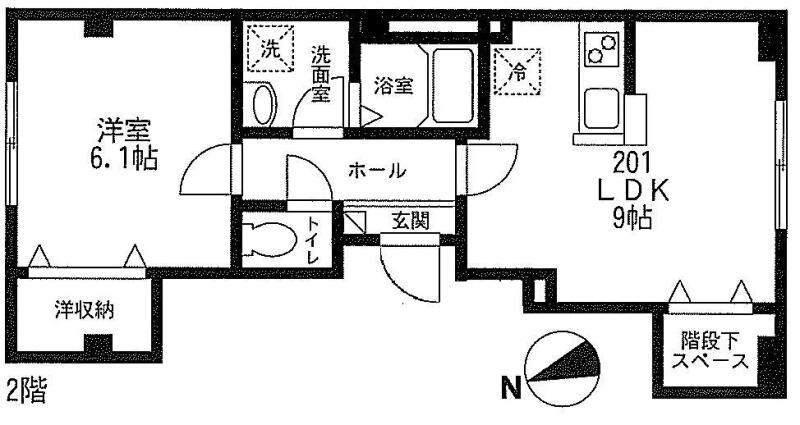 アーク江戸川橋 201号室 間取り図