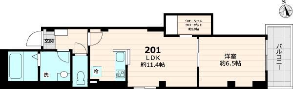 （仮称）ハイニーサ本郷 201号室 間取り図